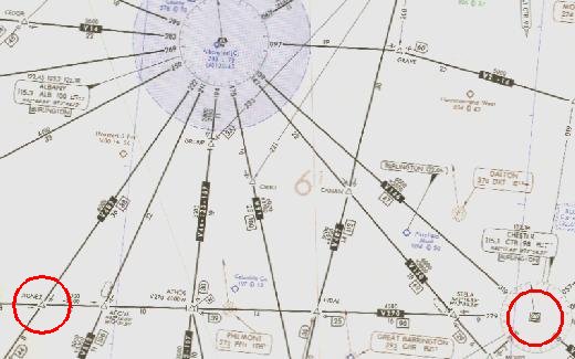 IFR chart showing V270, Chester to Agnez.